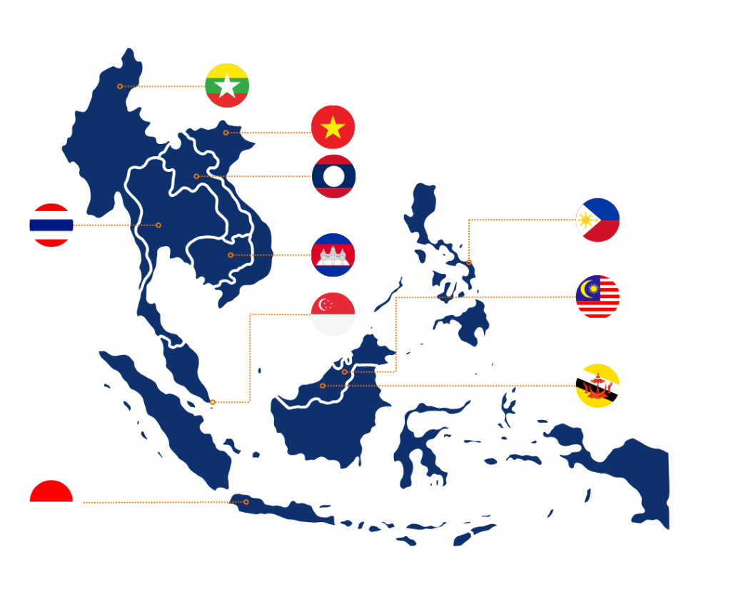 Mapa infográfico de la ASEAN